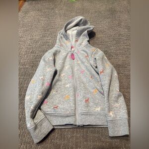 Cat & Jack Gray Hoodie with Colorful Animal Print